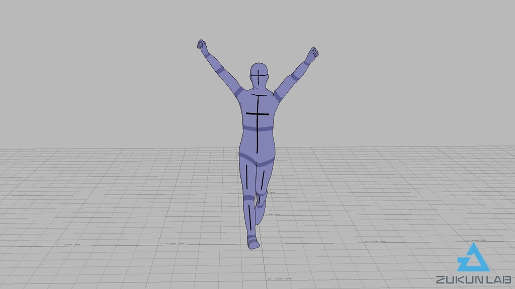 【#151】両手を掲げながら走る人(男性)【モブ用モーション】