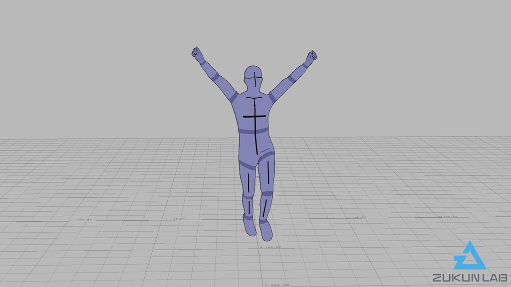 【#151】両手を掲げながら走る人(男性)【モブ用モーション】