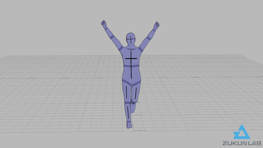 【#151】両手を掲げながら走る人(男性)【モブ用モーション】