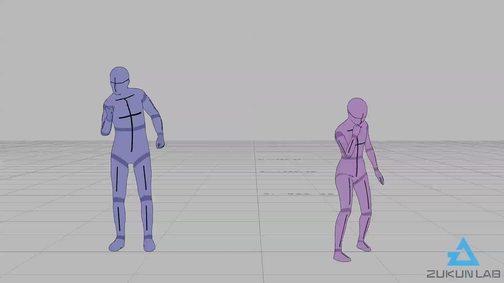 ガッツポーズする人たち①(男女)【モブ用モーション】