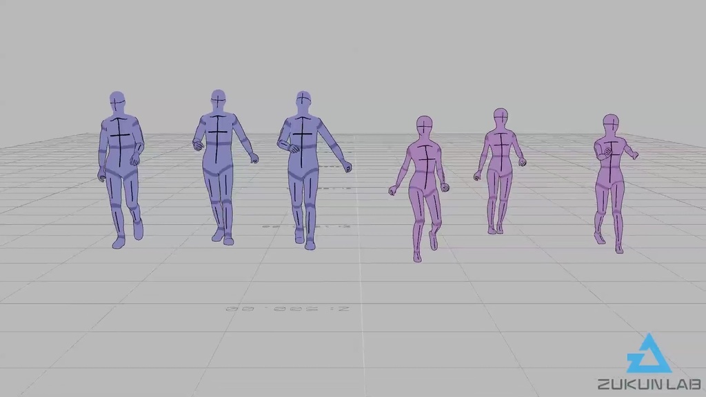 楽しげに歩く人たち②【モブ用モーション】