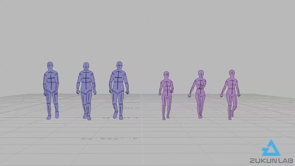 猫背で歩く人たち【モブ用モーション】