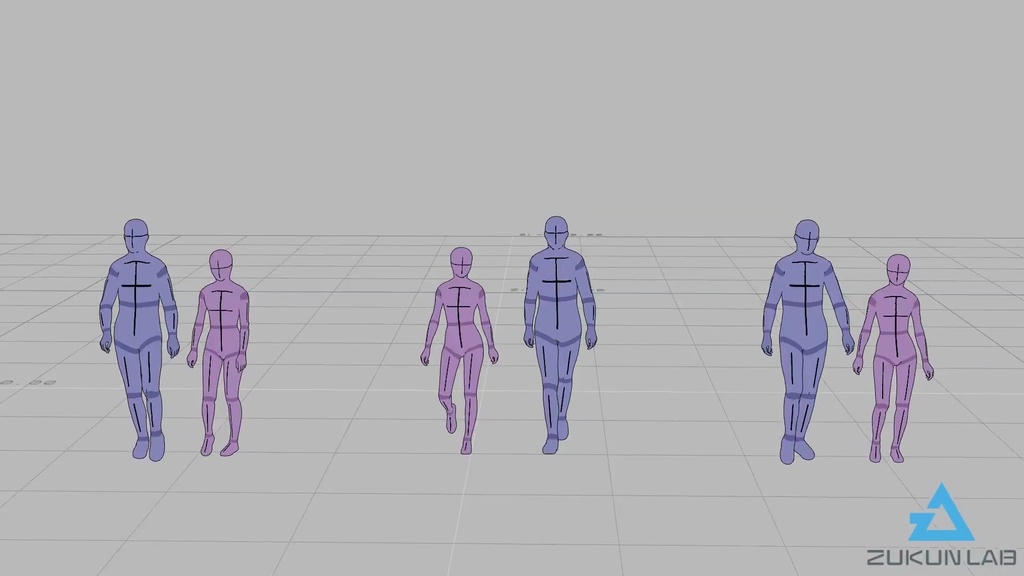 ペアで歩いている人たち(若者/男女/2人組)【モブ用モーション】