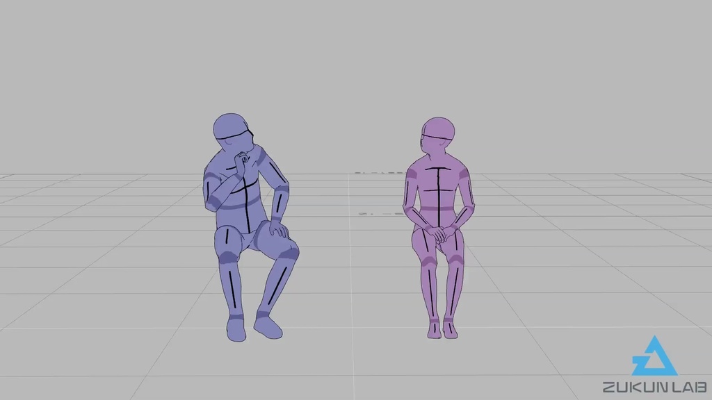 椅子に座って話す人たち③(3種)【モブ用モーション】