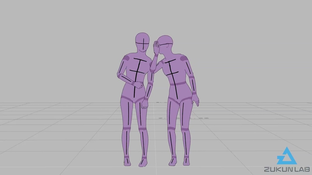 ひそひそ話する人たち(若者/女性)【モブ用モーション】