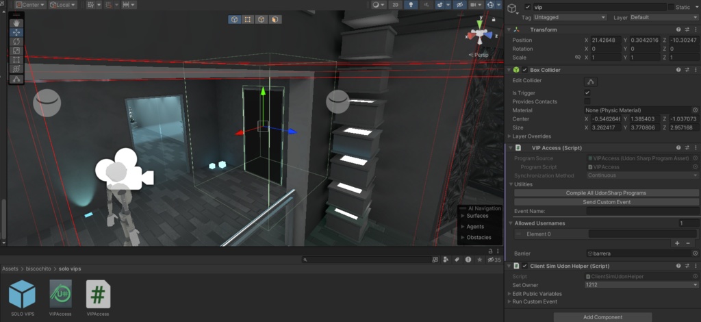 VIP area (script) and barrier