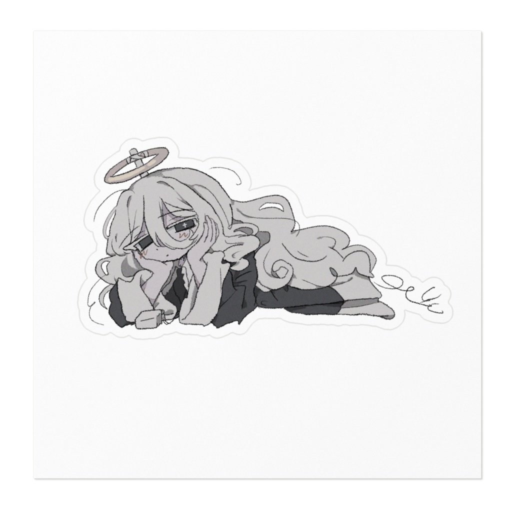 くつろぎ天使ステッカー