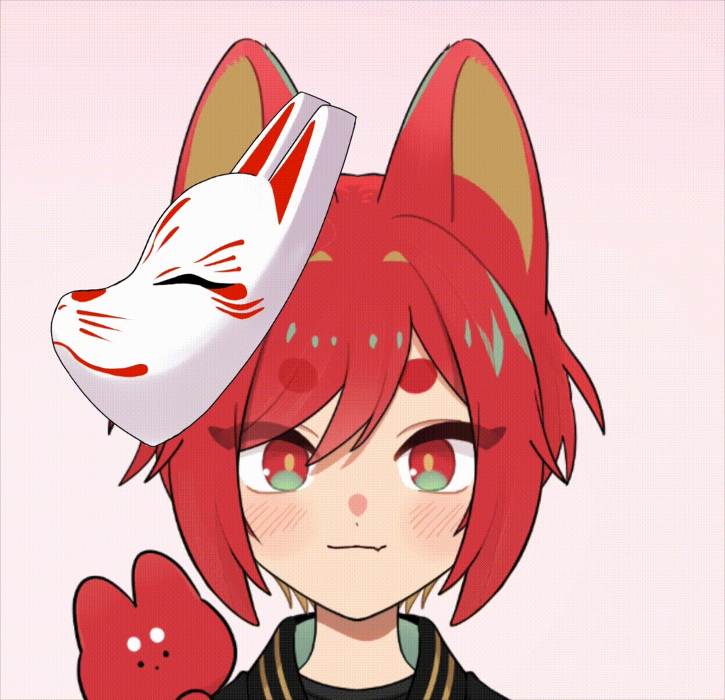 【VtubeStudio素材】狐面 白黒セット