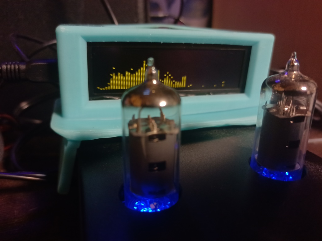 3dプリンター用】AK2132_OLED on 真空管パワーアンプ AIYIMA TUBE-A5 ステー