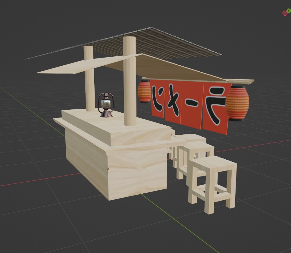 【VRChat対応】未完成の屋台 -Prototype Ramen Stand-