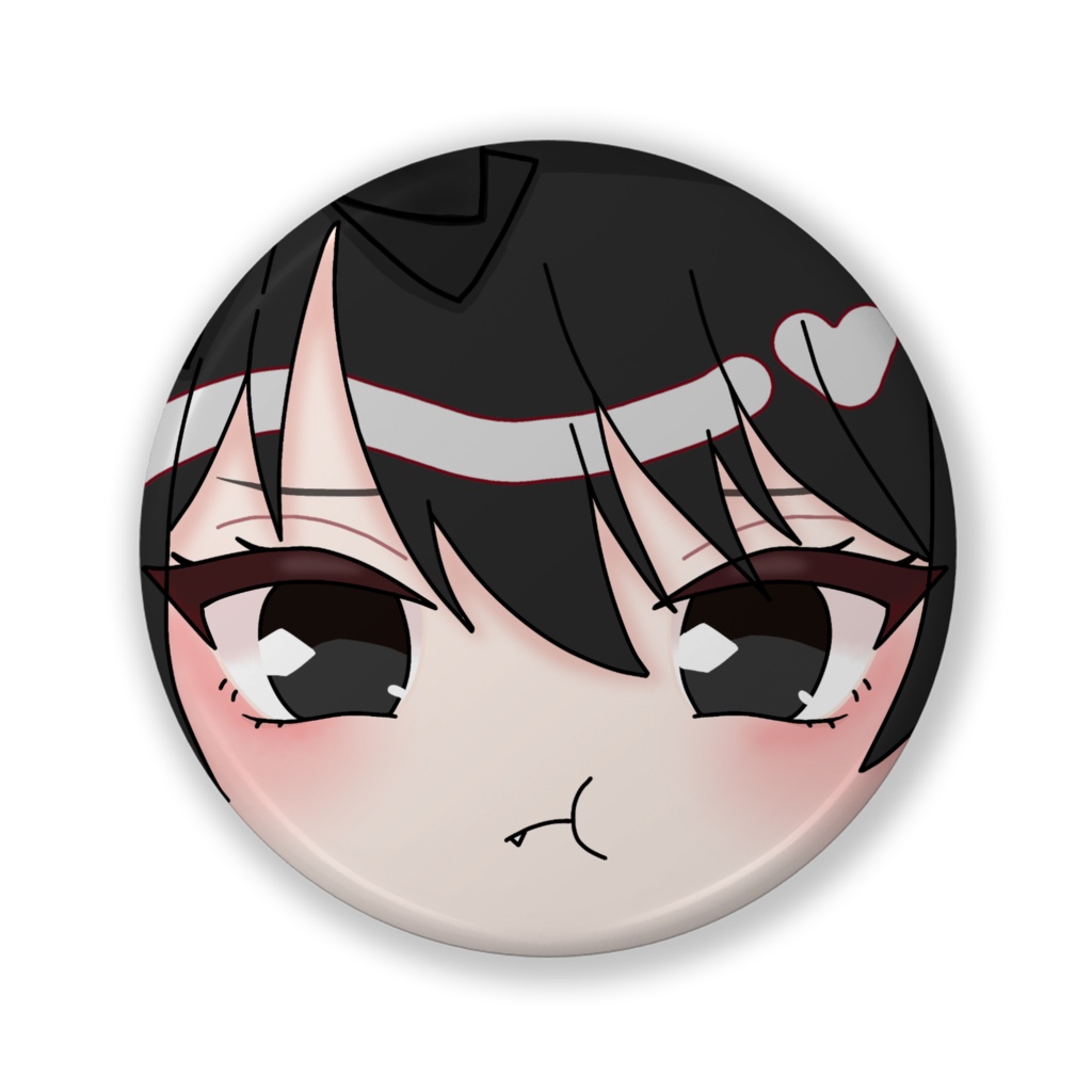 孤守ると 顔面ドアップ缶バッジ