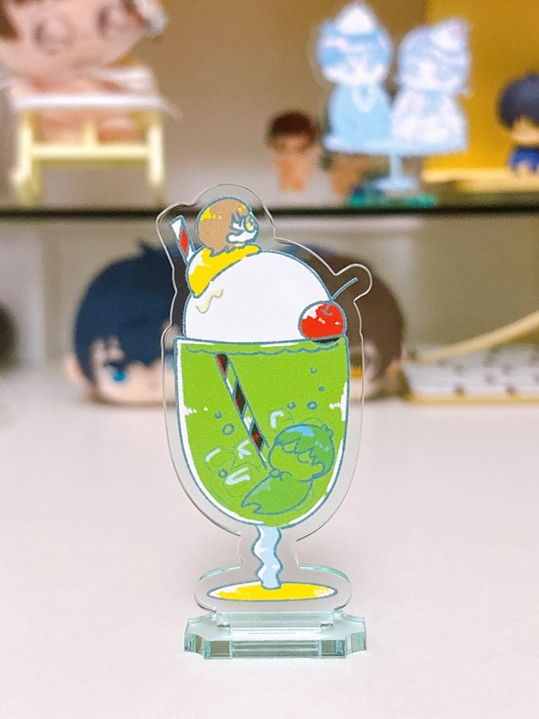 ガラスカラーアクスタ(メロンソーダ)