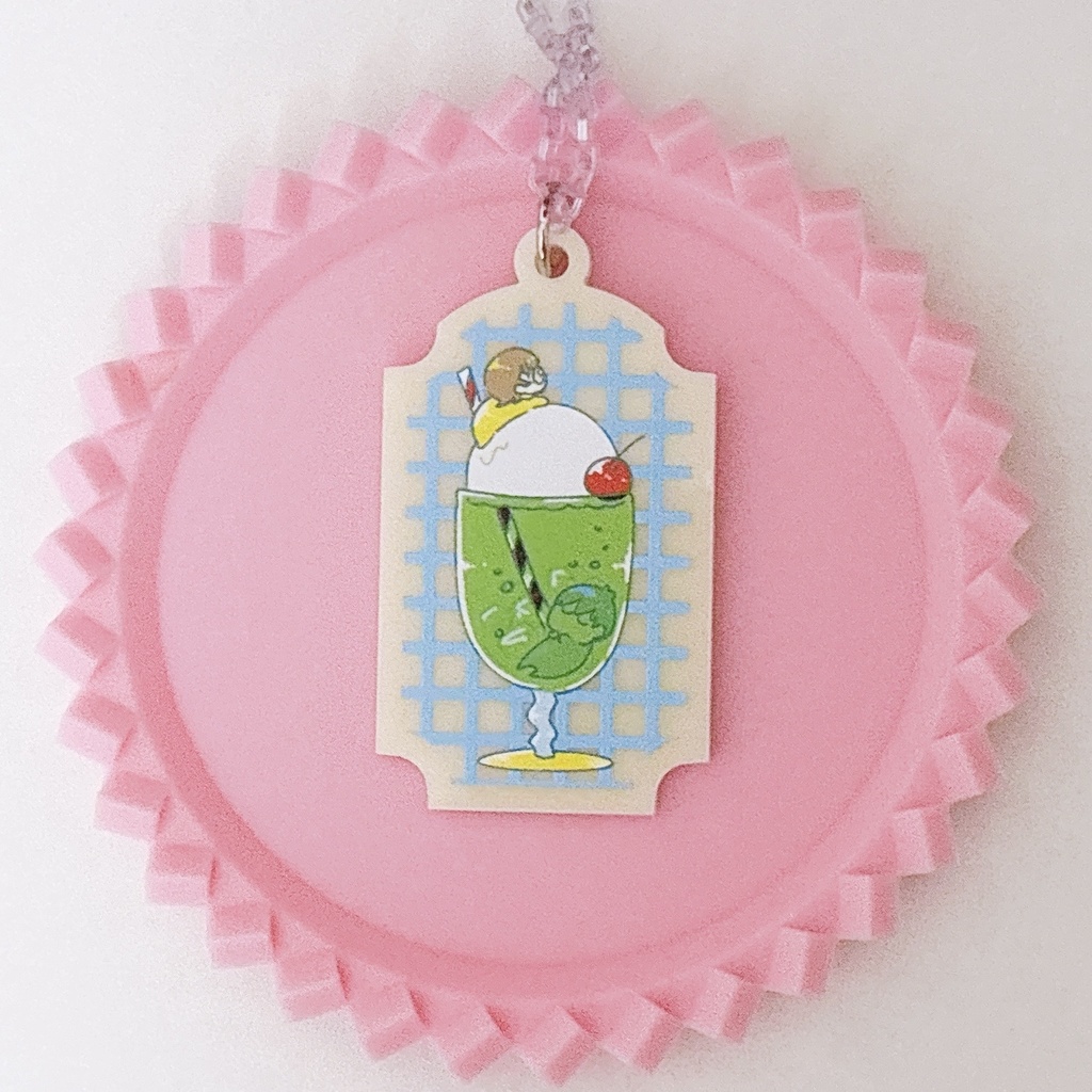 乳白カラーアクキー(メロンソーダ)