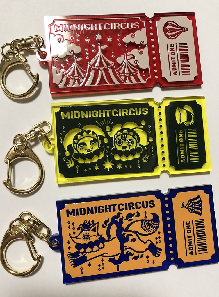 サーカスチケットアクリルキーホルダー