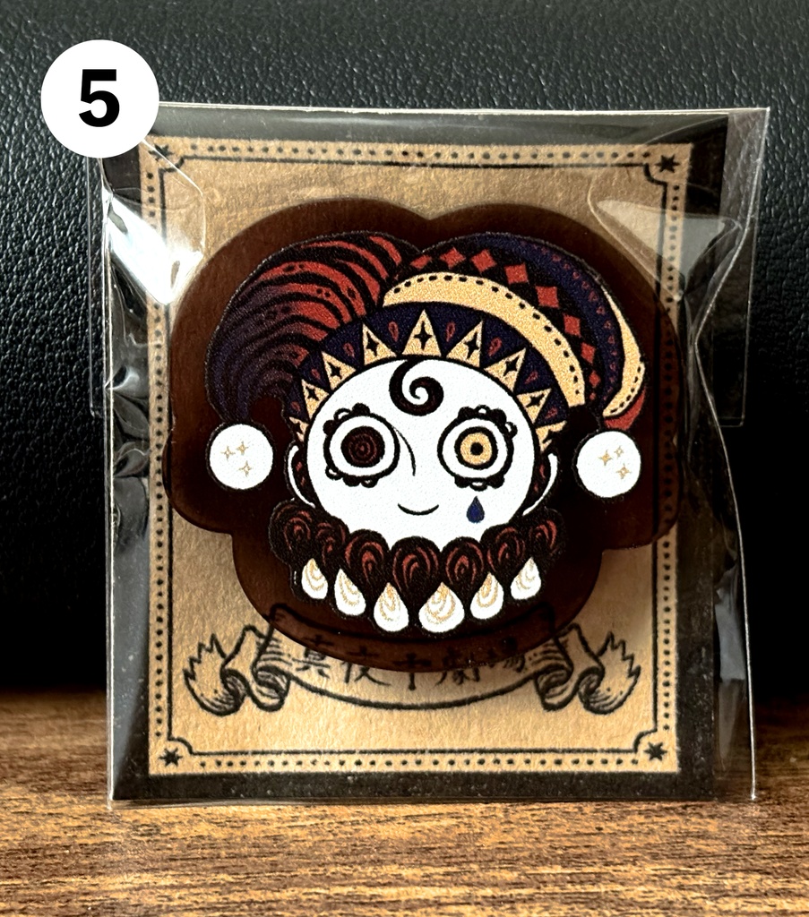 アクリルブローチ(道化師・サーカステント・気球)