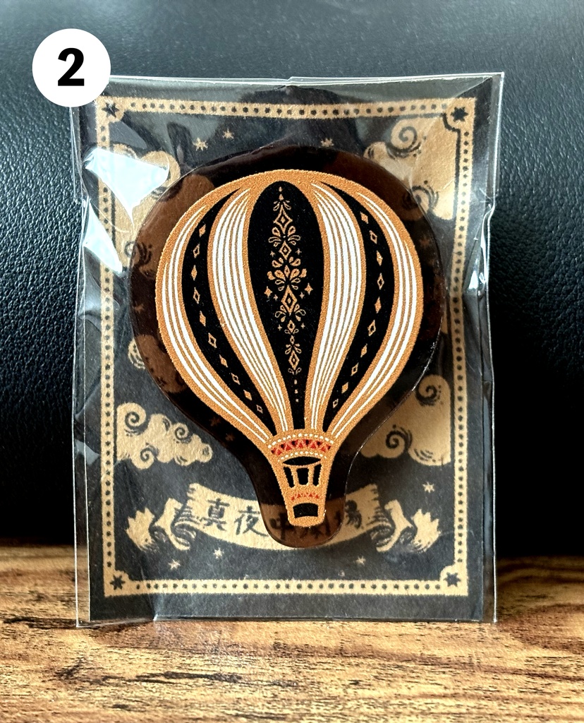 アクリルブローチ(道化師・サーカステント・気球)