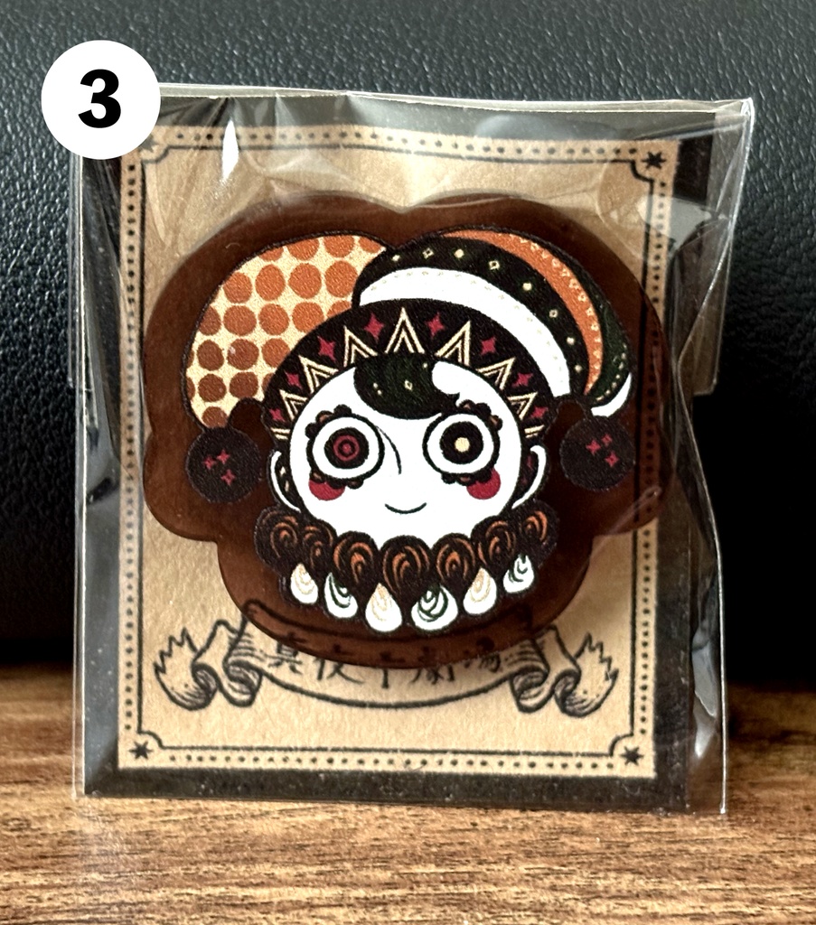 アクリルブローチ(道化師・サーカステント・気球)