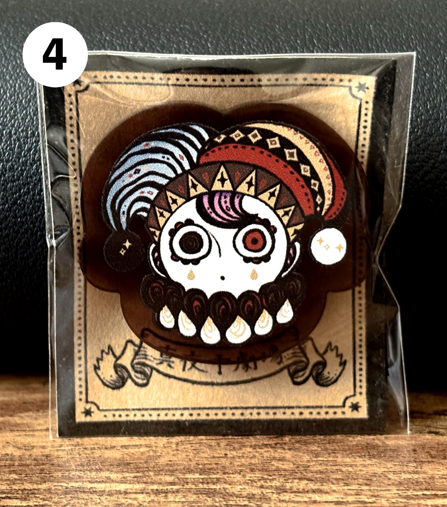 アクリルブローチ(道化師・サーカステント・気球)