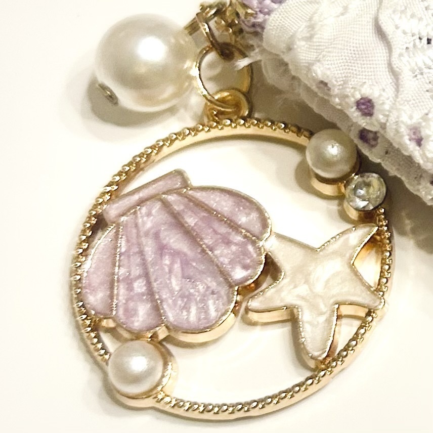 ガーリーフラットポーチ パープル