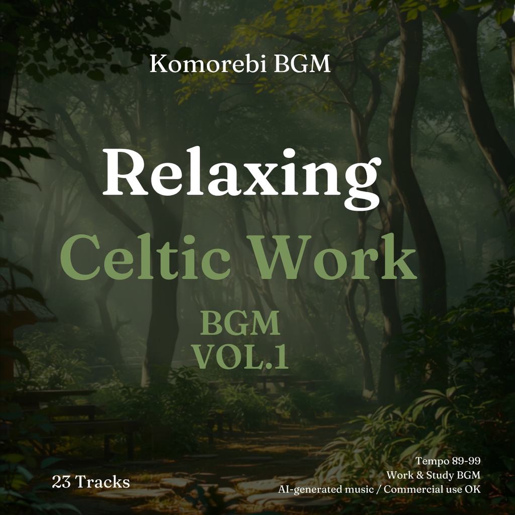 ゆったりケルト作業用BGM Vol.1【テンポ89-99／23曲パック／MP3】