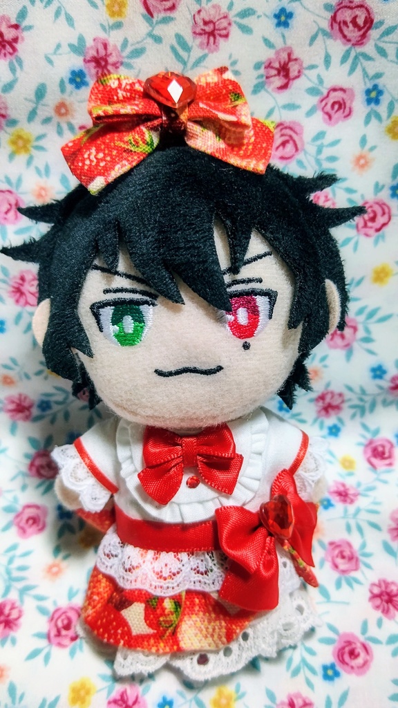 10㎝ぬい用/ロリィタごっこいちごワンピース