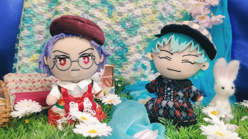 10cmぬい用/アーガイルチェックのクラロリ風ワンピ