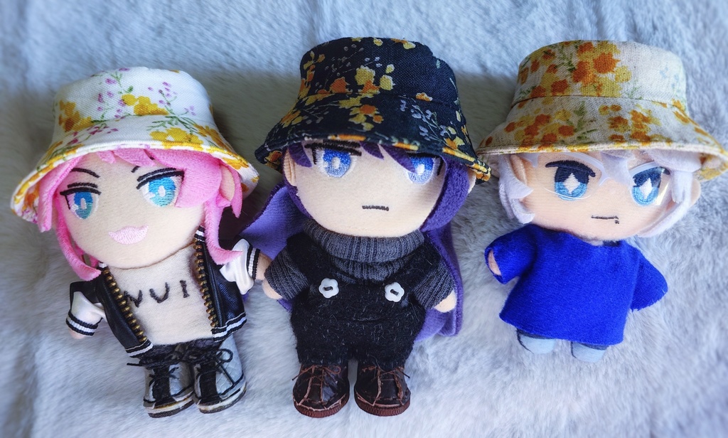 10㎝ぬい用ミモザ柄バケットハット