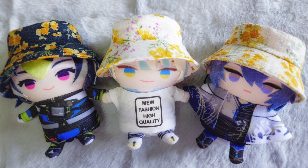 10㎝ぬい用ミモザ柄バケットハット