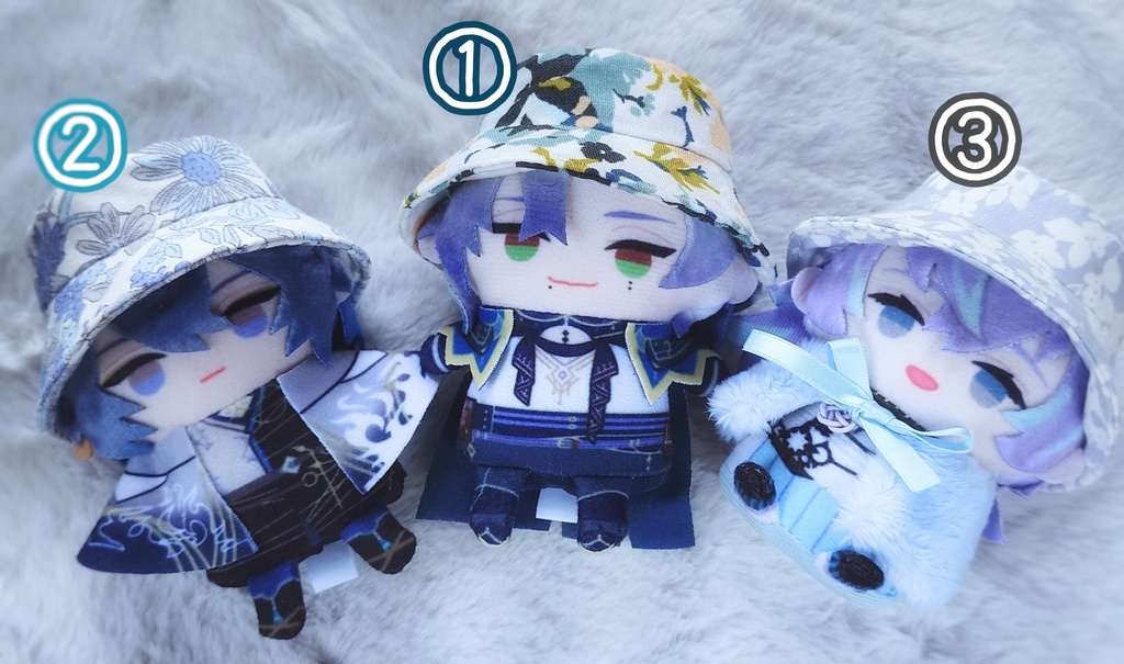 新色追加10㎝ぬい用くすみカラーの花柄バケットハット#1