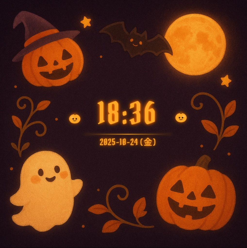 デジタル時計(ハロウィンVer)カボチャ付き