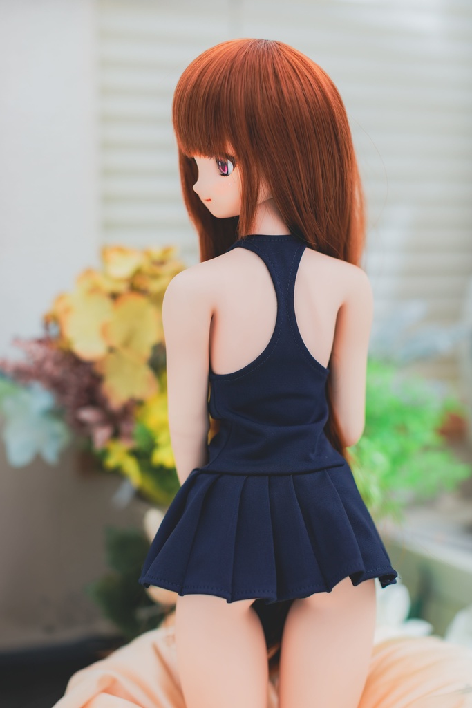 DD/DDdy  スク水風ワンピース水着（水着パンツ付き） 紺色
