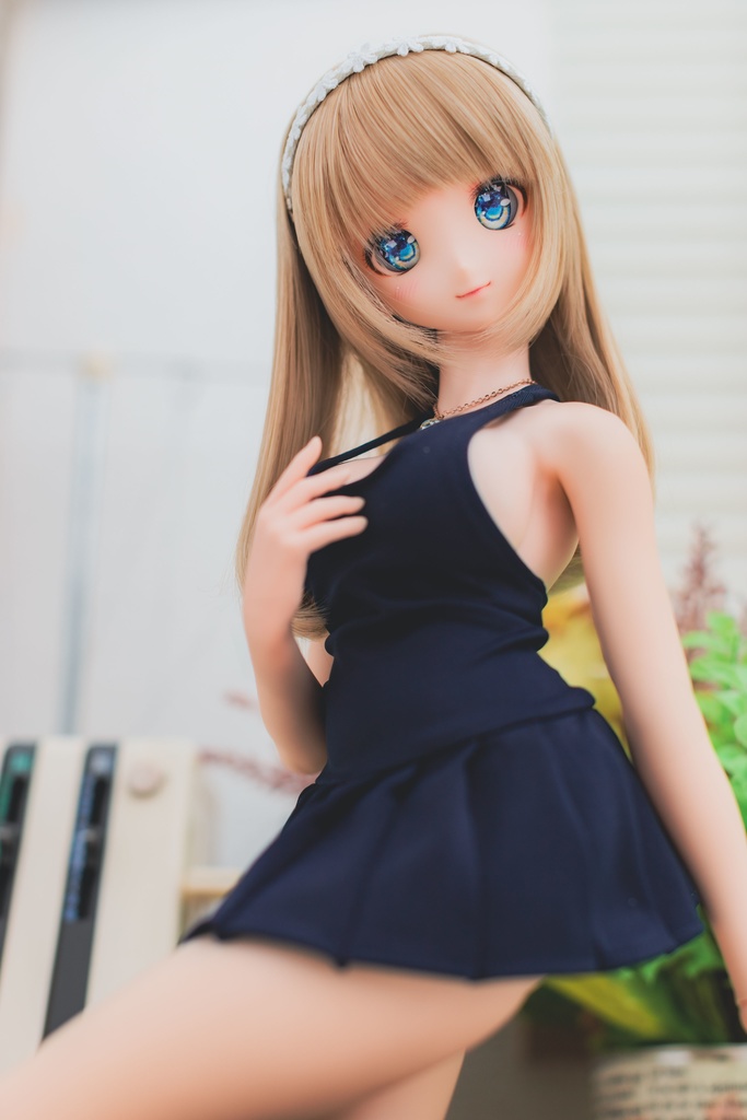 DD/DDdy  スク水風ワンピース水着（水着パンツ付き） 紺色