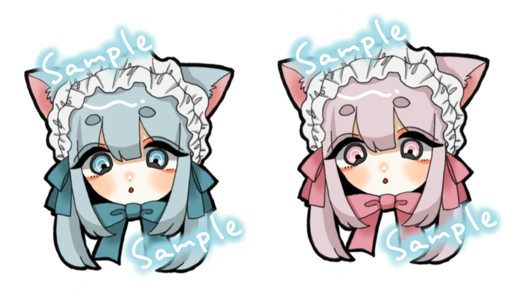 手描きステッカー　ねこロリータ