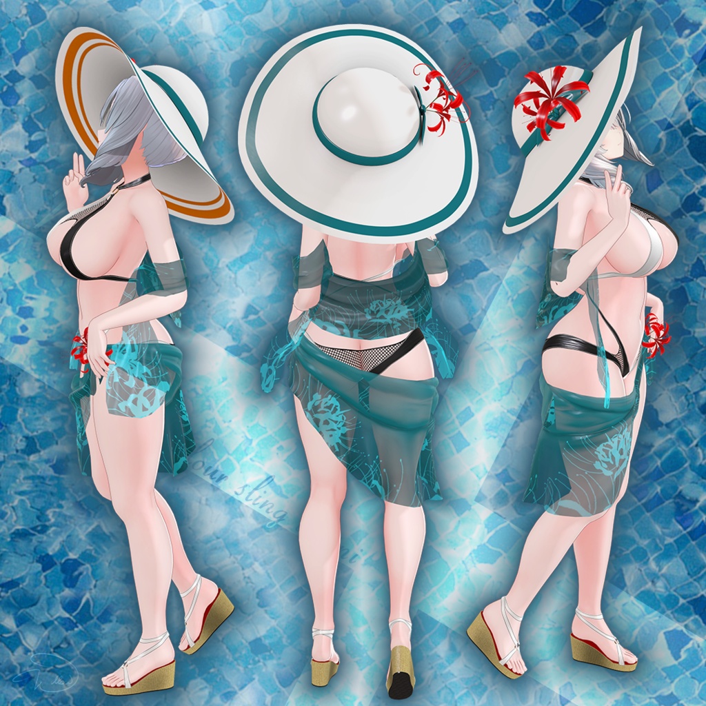 【6アバター対応】"Lily-Cross" Dual-Colour Sling Bikini