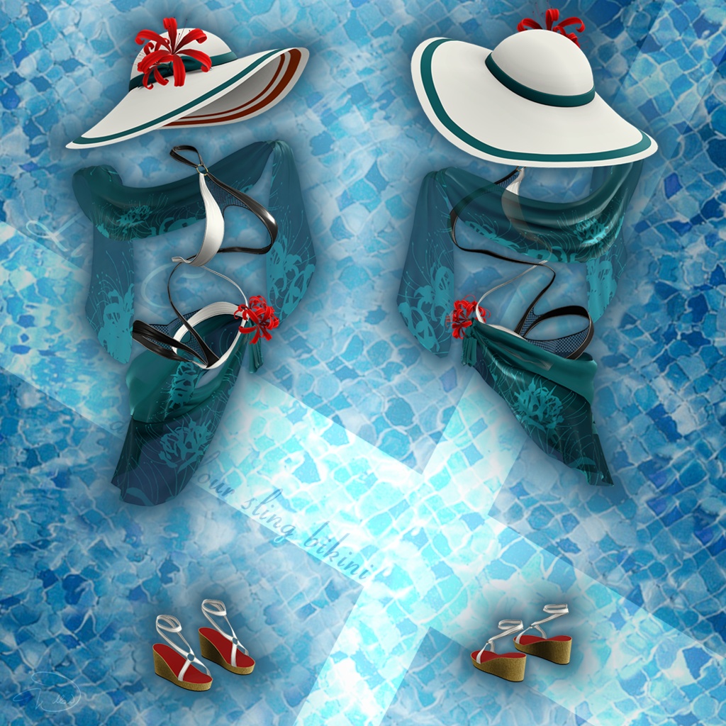 【6アバター対応】"Lily-Cross" Dual-Colour Sling Bikini