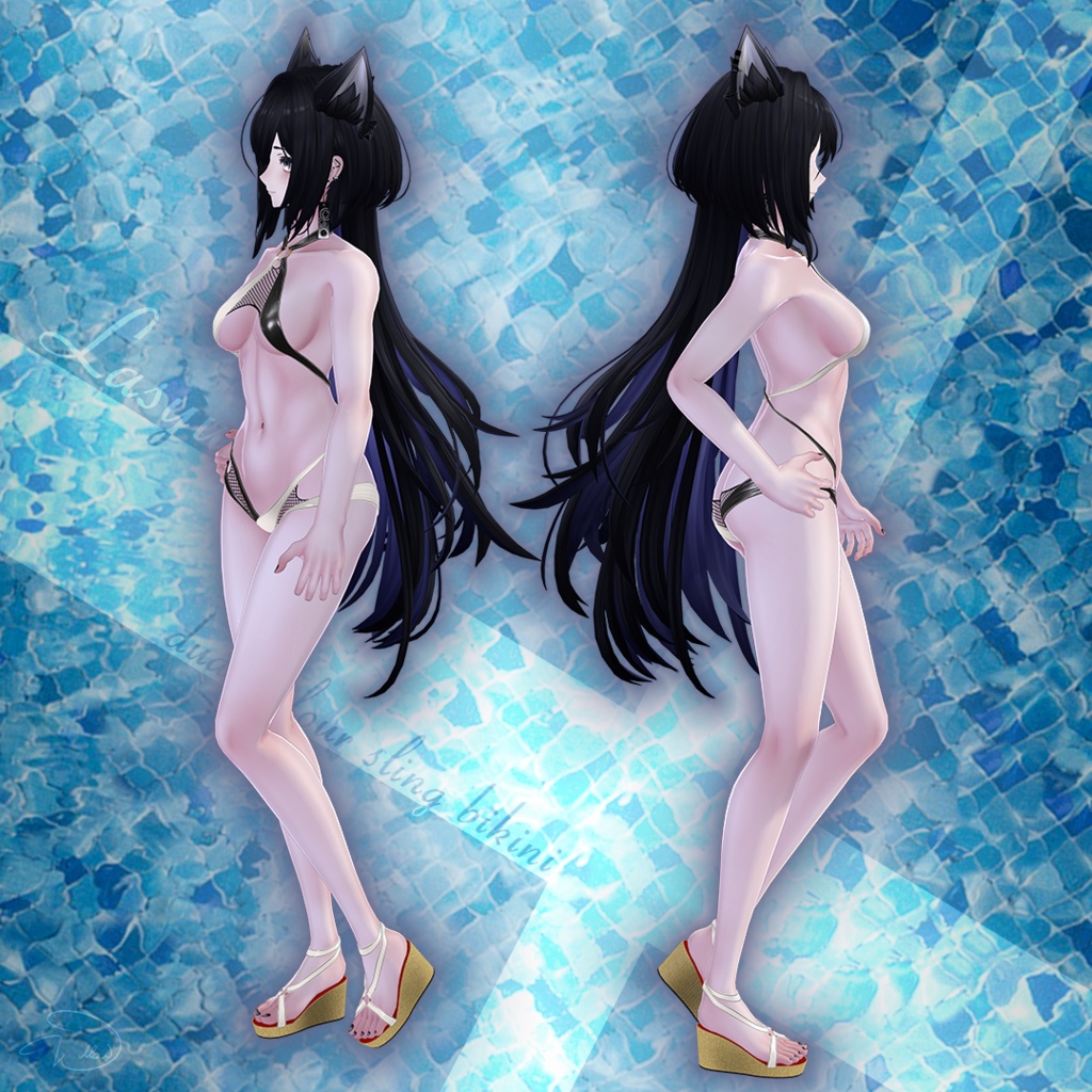 【6アバター対応】"Lily-Cross" Dual-Colour Sling Bikini