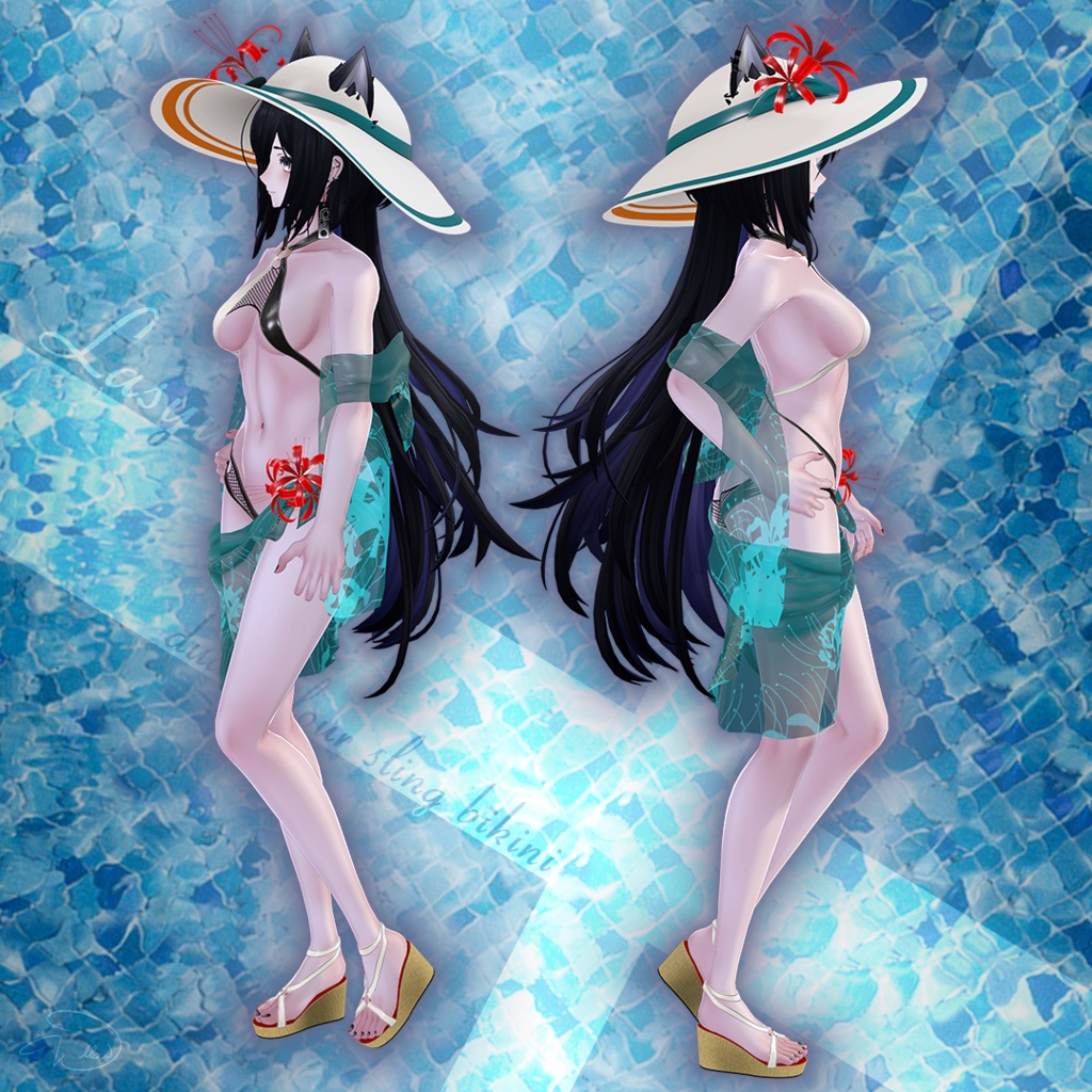 【6アバター対応】"Lily-Cross" Dual-Colour Sling Bikini