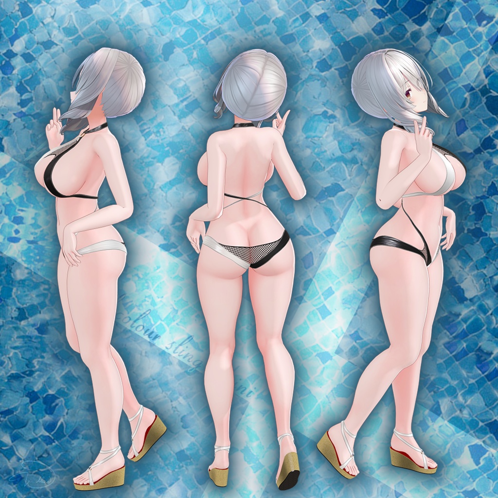 【6アバター対応】"Lily-Cross" Dual-Colour Sling Bikini