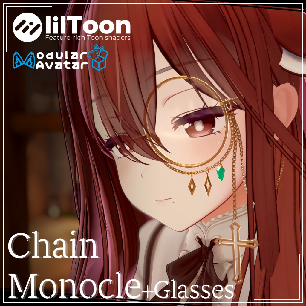 Chain-Monocle + Glasses