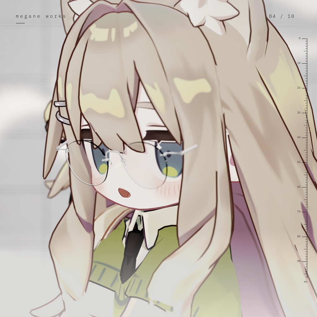 【VRChat対応】Rimless 51 ‘Hairline’ |チークレンズ 縁なし眼鏡(Kipfel きぷふぇる 専用)