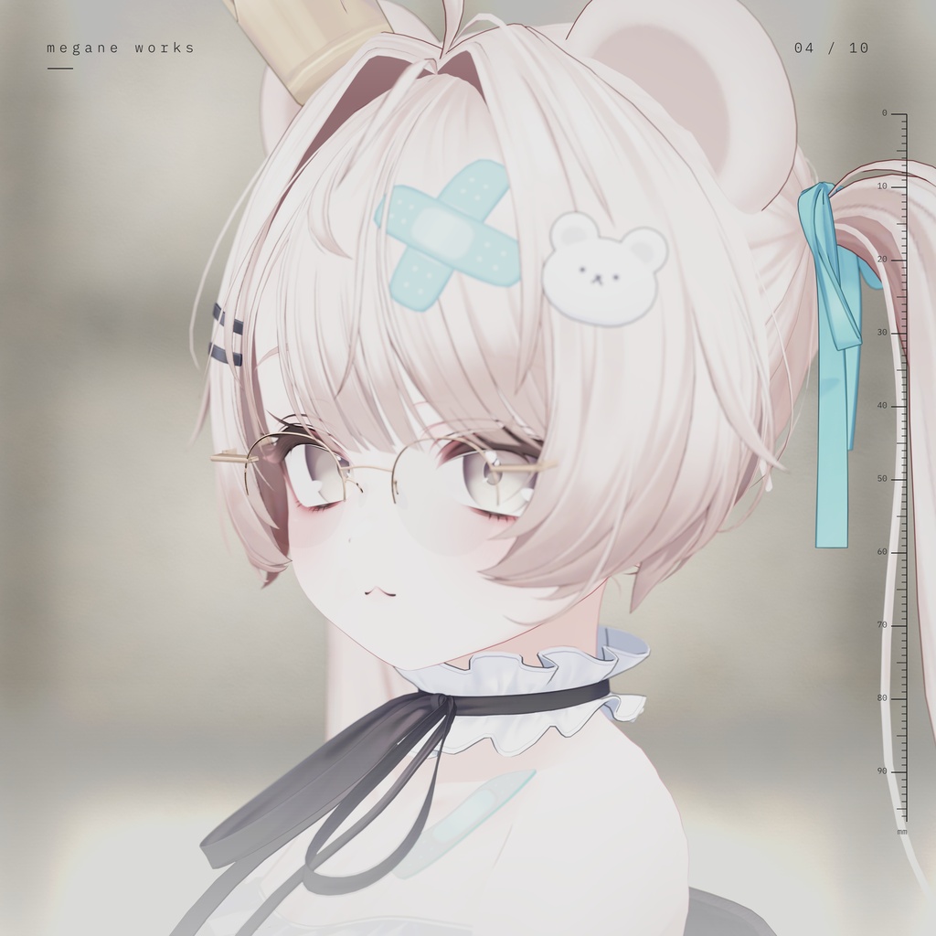 【VRChat対応】Half Rim 48 ‘Arc’ | チークレンズ ハーフリム眼鏡(Milfy ミルフィ 専用)