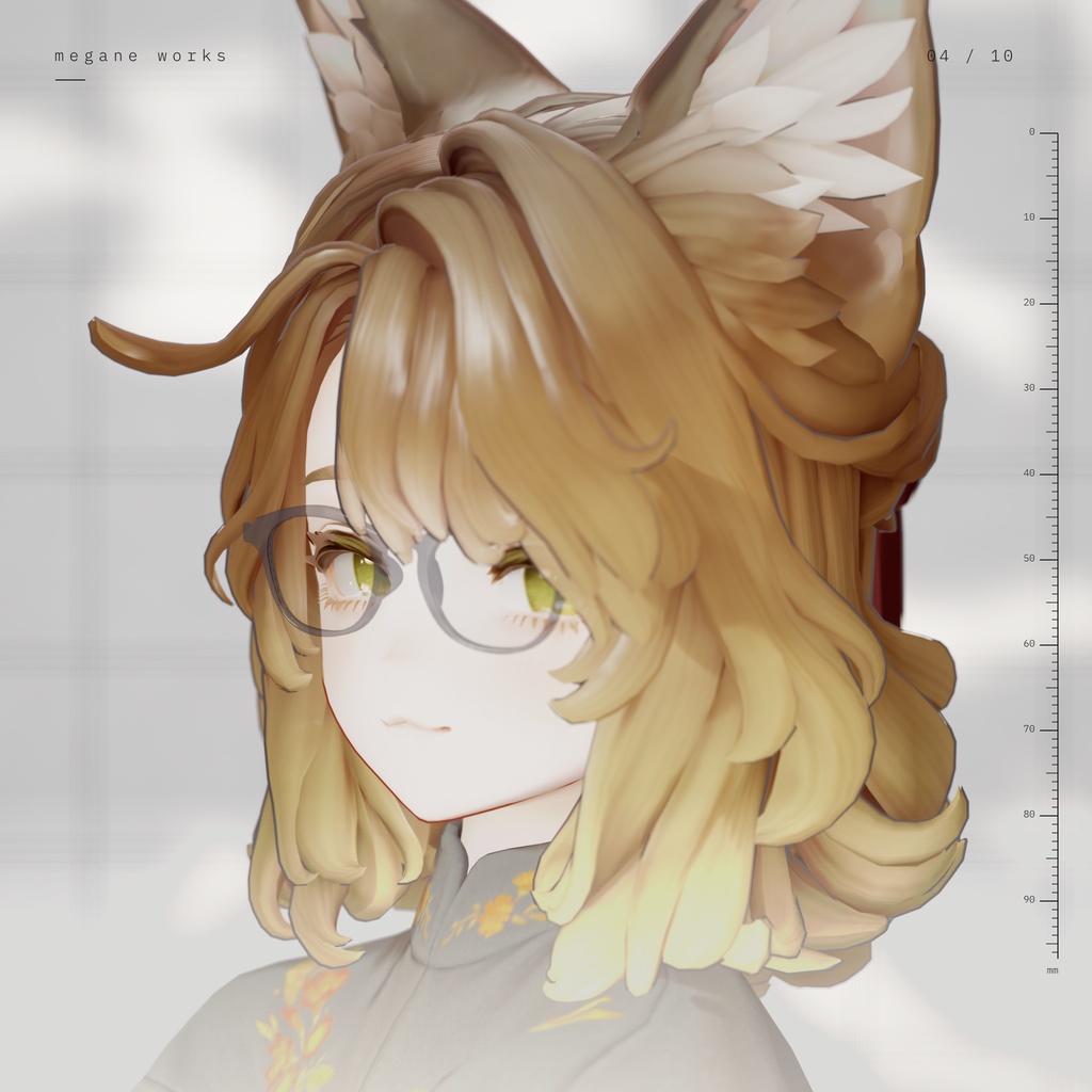 【VRChat対応】Wellington 49 ‘Draft’ | グラデーション サングラス ウェリントン眼鏡(Marycia 専用)