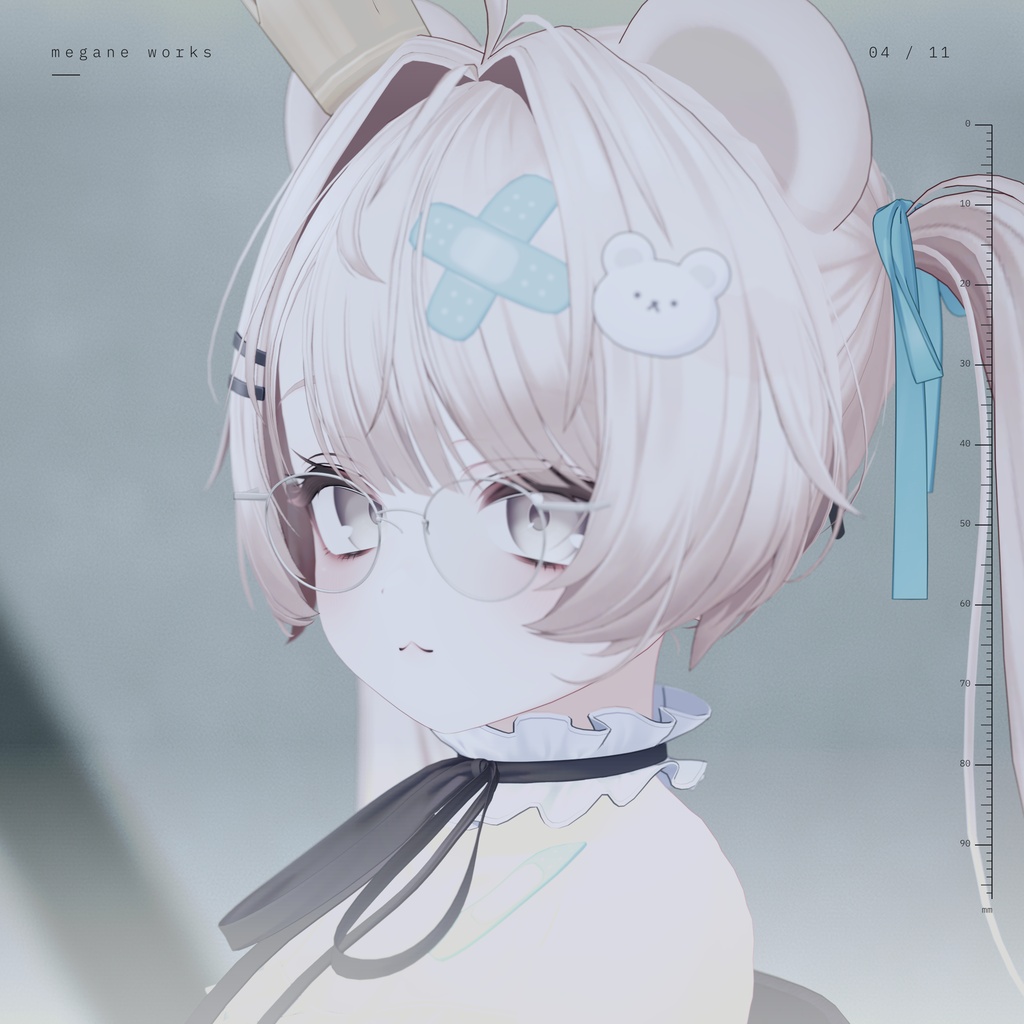 【VRChat対応】Metal Round 50 ‘Pivot’ | グラデーションレンズ版 丸眼鏡(Milfy ミルフィ 専用)