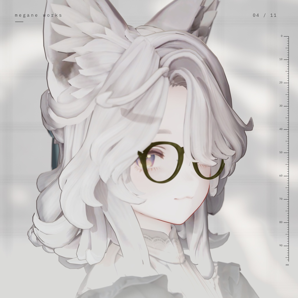 【VRChat対応】Thick Boston 47 ‘Nib’ | ボストン眼鏡(Marycia 専用)