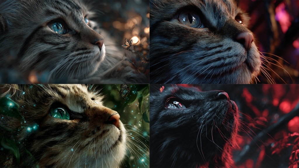 【4K/シネマティック】ループ素材/背景 ファンタジー・キャット パック Vol.1 (全4種)