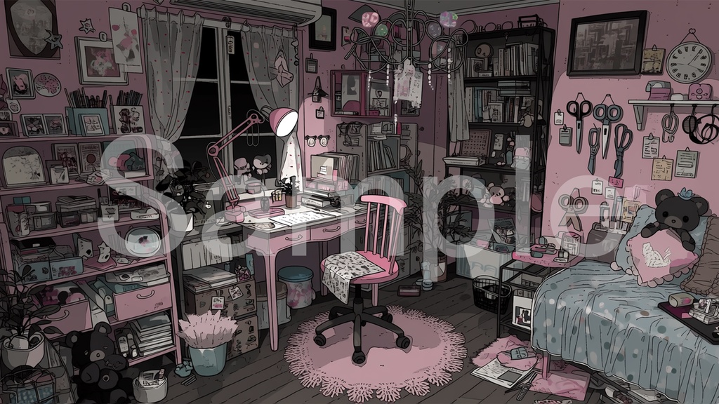 【高解像度50枚】やみかわAI背景素材集|配信・VTuber・サムネ向け