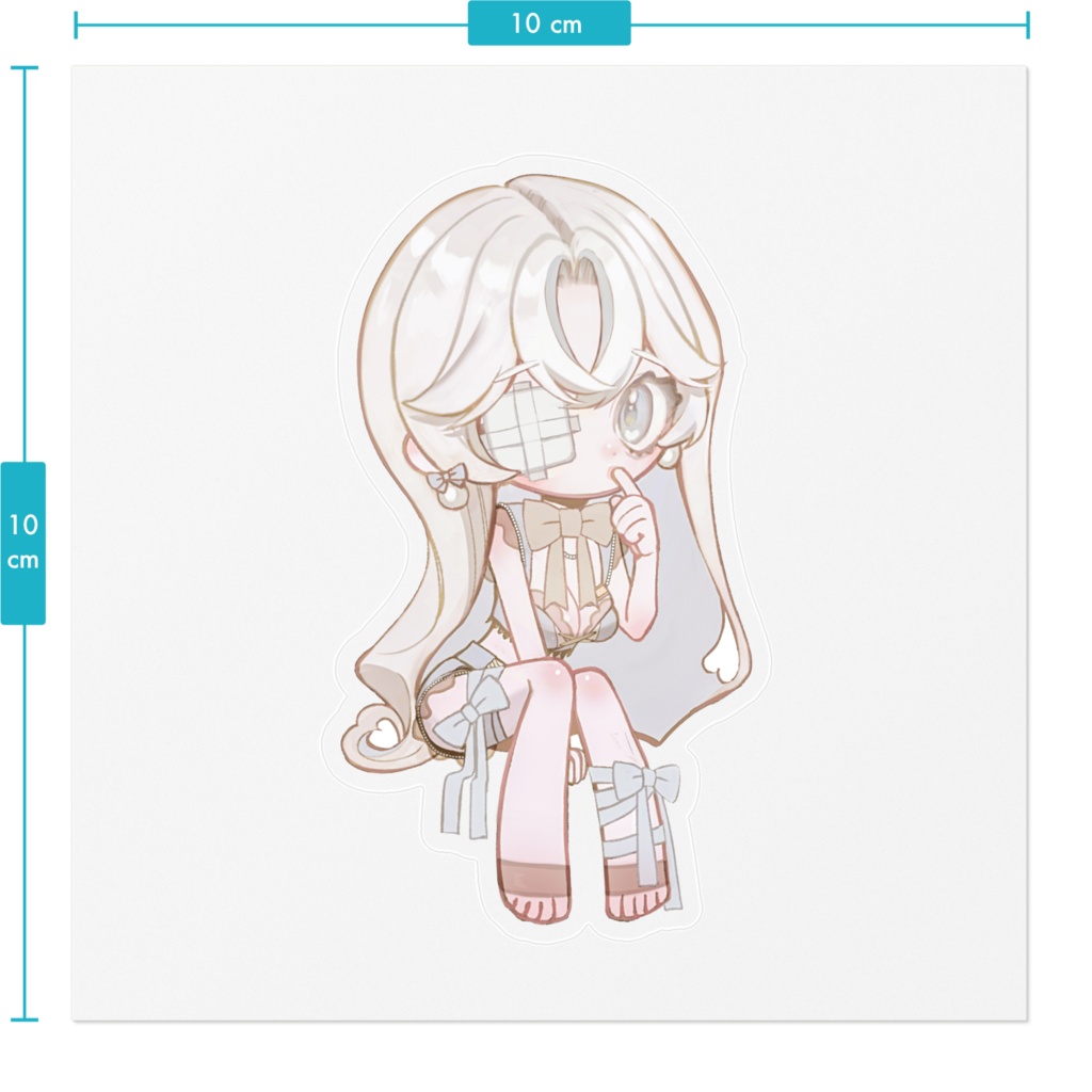 錯綜のおすわりシールステッカー