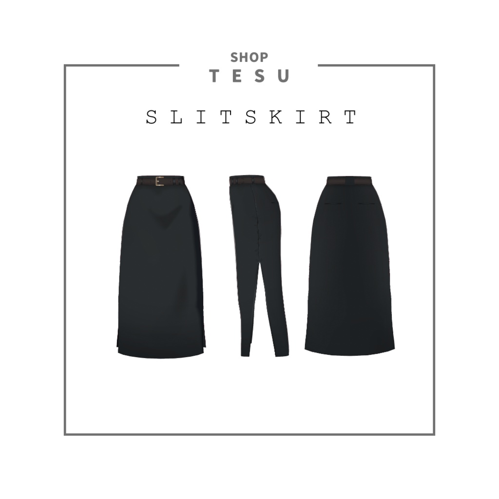 【VRoid】リボンカーディガン/ブラウス&スリットスカート