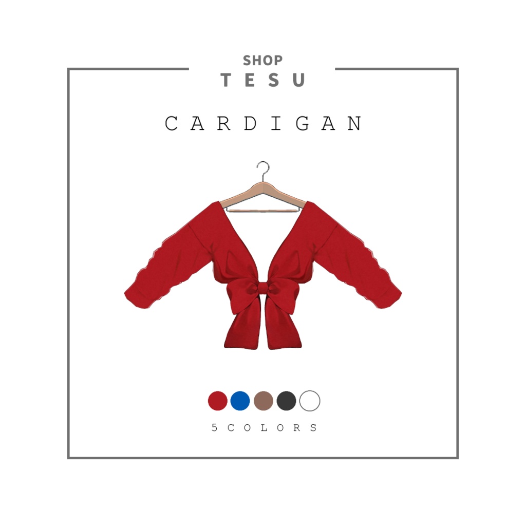 【VRoid】リボンカーディガン/ブラウス&スリットスカート