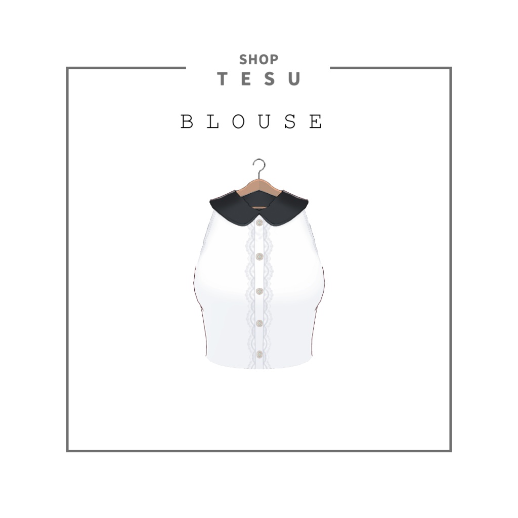 【VRoid】リボンカーディガン/ブラウス&スリットスカート